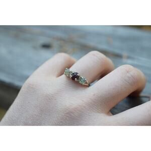 Natural Sapphire Ring, unique garnet ring, size 9